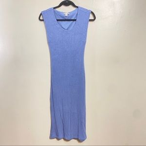 Periwinkle blue sweater midi dress